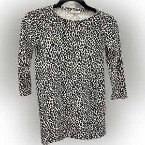 Crewcuts Leopard Print long sleeve shirt dress size 9-10